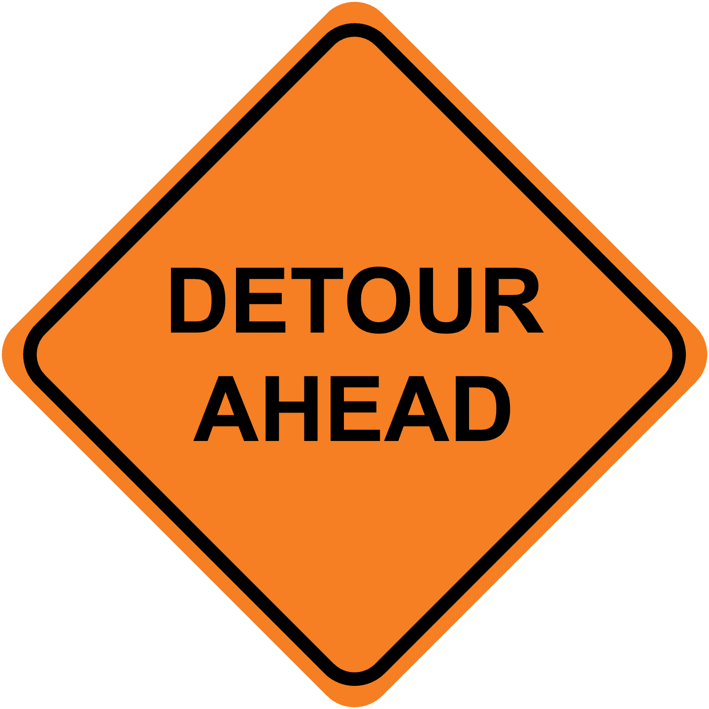 Detour Ahead sign